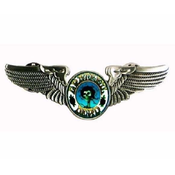 Grateful Dead Other - New Grateful Dead Bertha Pin Skeleton Deadhead Pilot Wings Roses Licensed Hippie